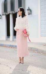 Believe in Pink: Lace Top & Pink Long Skirt