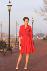 vintage inspired red dress