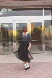 Mission #73, Day 5--Tulle Skirt and Sweatshirt