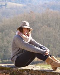 Hat with feathers in the countryside