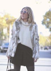 FUR COAT AND TURTLENECK