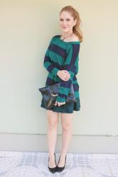 {Outfit}: Green plaid and Stripes