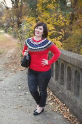 Red Sweater and Black Jeans