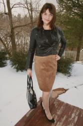 How To Style a Brown Suede Skirt