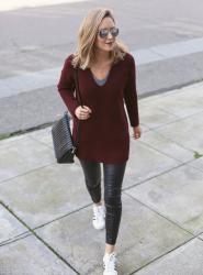 Chunky Sweater + Leather Leggings