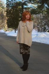 Leopard Pencil Skirt & Black Ankle Boots: ‘Tween Seasons