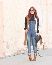 Shearling Vest and Overalls