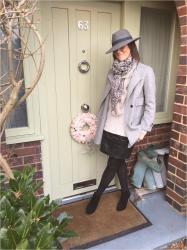 OOTD - Grey, Black, Pleather, Cashmere, Wool & Leopard Print