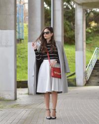 Midi White Skirt