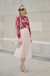 4 Ways to Style a Pleated Blush Midi Skirt