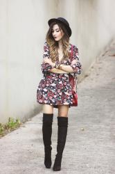 Floral and Over Knee Boots