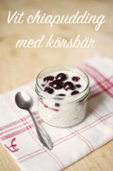 Vit chiapudding med körsbär