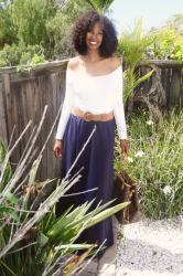 DIY Navy Maxi Skirt