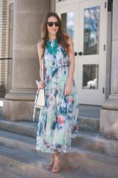 Floral Maxi Dress + #WIWT Link Up 