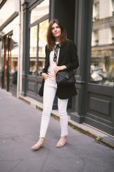 Stripes and Lace-up Ballet Flats in Paris