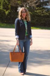 Tropical Print Top and Blazer