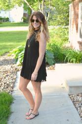 Black Suede Fringe Dress.