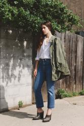 Vintage Cropped Jeans + A Giant Crystal Necklace