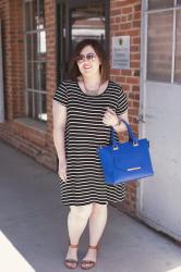 Striped Dress and Sandals