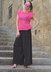 Outfit in fuxia e nero 