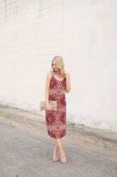 Burgundy Midi Dress