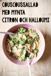 Couscoussallad med mynta, citron och halloumi