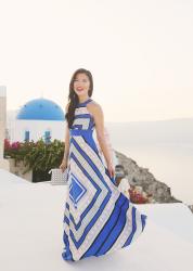 Blue Dome Churches in Santorini, Greece