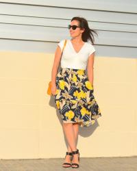 ZARA PRINTED MIDI SKIRT