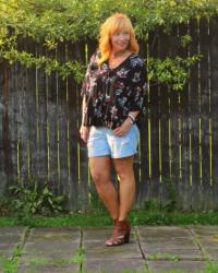 Floral Peplum Top & Peep Toe Booties: It’s An Honor