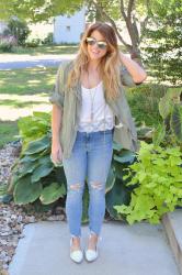 Olive Green Utility Jacket + Fendi Sunnies.