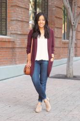 3 Ways to Wear a Maroon Cardigan