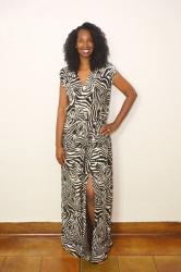 DIY Zebra Print Maxi Dress