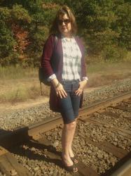 Burgundy and Plaid with Bermuda Shorts