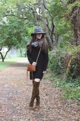 Fall Fashion | Black Sweater Dress + OTK Boots