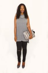 Grey Sleeveless Knit Tunic