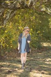 Repeat Offender: Lace Up Heels & Denim Dress