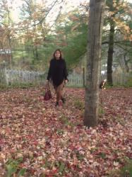 Black Poncho with Brown Pants