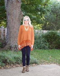 Metrostyle Lace Trim Tunic