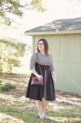 Red, White and Black Dress