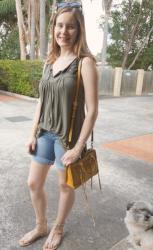 Jeanswest Trinity Denim Shorts, Green Tops, Crossbody Bags