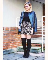 Leopard skirt.