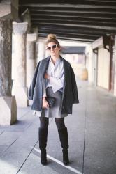 PERFECT BLOUSE, SILVER SKIRT & MESSY BUN