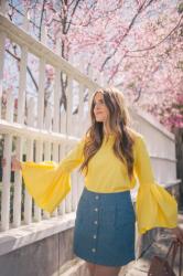 Yellow Bell Sleeved Top