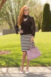 Turning Heads Linkup-Black and White with a Pop of Lavendar