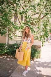 Yellow Midi Skirt