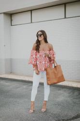 Off the Shoulder Embroidered Top