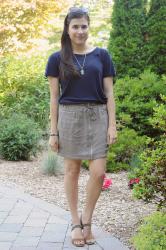 {outfit} Short Skirts and Suede Sandals