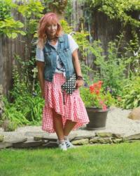 Gingham Skirt & Graphic Tee: The Written Word