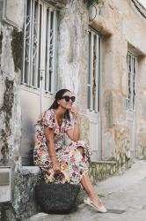 Vestido midi de flores