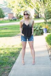 Agolde Cutoffs + Gingham Heels.